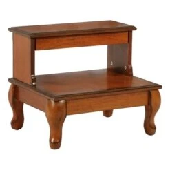 Bowery Hill Traditional Wood Bed Steps With Hidden Drawer In Cherry