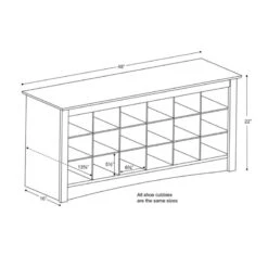 Pemberly Row 18 Cubby Shoe Storage Bench In Espresso -Cymax Sales 1462383 4 L