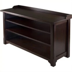 Pemberly Row Storage Hall Bench With Shelves In Antique Walnut -Cymax Sales 1462862 1 L