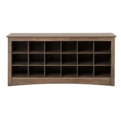 Prepac 18 Cubby Shoe Storage Bench In Drifted Gray -Cymax Sales 1473446 2 L