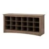 Prepac 18 Cubby Shoe Storage Bench In Black