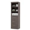 Bestar Pur 25" Storage Unit With 3-Drawer Set In Bark Gray