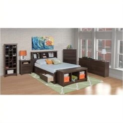 Bowery Hill Tall 24 Cubby Shoe Cabinet In Espresso -Cymax Sales 1570044 3 L