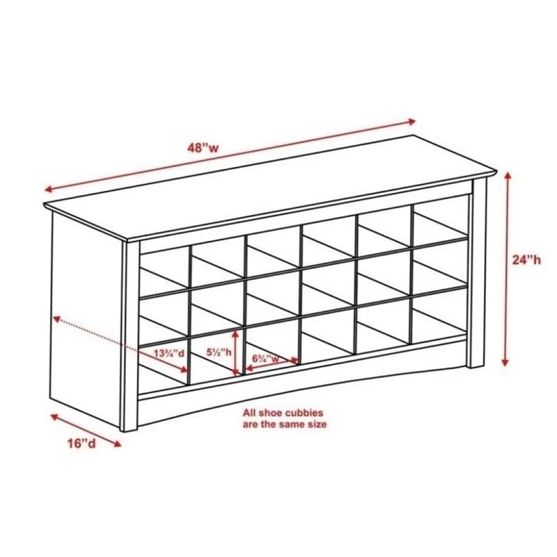Bowery Hill 18 Cubby Shoe Storage Bench In Espresso 8 Bowery Hill 18 Cubby Shoe Storage Bench In Espresso - Image 8