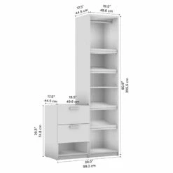 Bestar Cielo 40"W Engineered Wood Closet Organizer System In Bark Gray/White -Cymax Sales 1601280 14 L