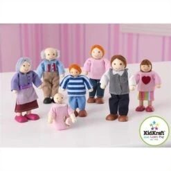 KidKraft Doll House Doll Family Of 7 - Caucasian In Multi-Color Fabric