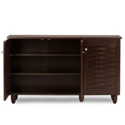 Baxton Studio Winda 3 Door Shoe Cabinet In Dark Brown -Cymax Sales 1707131 3 L