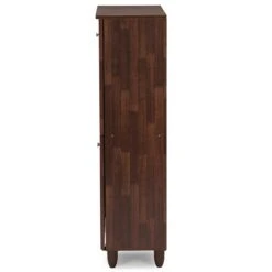 Baxton Studio Fernanda 4 Door Tall Shoe Cabinet In Oak Brown -Cymax Sales 1707132 6 L