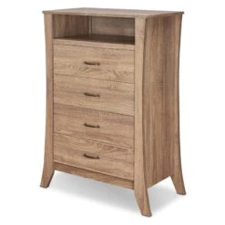 ACME Colt 4 Drawer Wooden Chest With Open Compartment In Rustic Natural