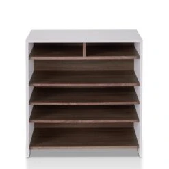 Furniture Of America Soren Modern Wood 5-Tier Shoe Rack In White And Brown -Cymax Sales 1742233 4 L