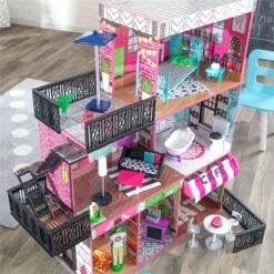 KidKraft Brooklyn's Loft Dollhouse In Pink And Green -Cymax Sales 1768486 8 L