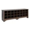 Prepac 60" Shoe Cubby Bench In Drifted Gray