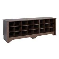 Prepac 60" Shoe Cubby Bench In Drifted Gray
