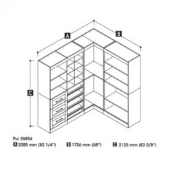 Atlin Designs 82" 4-Piece Corner Storage Unit In White -Cymax Sales 1814648 2 L