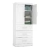 Atlin Designs 3-Drawer Set And Door Wood Storage Unit In White