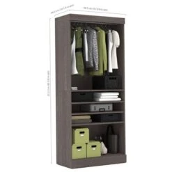Atlin Designs 3 Adjustable Shelves Wood Storage Unit In Bark Gray -Cymax Sales 1814739 5 L
