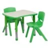 Bowery Hill Plastic/Steel Activity Table Set With 2 Stack Chairs In Green