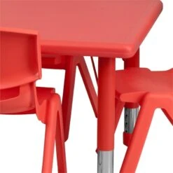 Bowery Hill 7-Piece Rectangular Plastic Activity Table Set In Red -Cymax Sales 1816859 2 L
