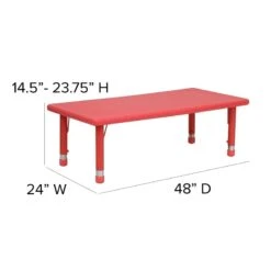 Bowery Hill 7-Piece Rectangular Plastic Activity Table Set In Red -Cymax Sales 1816859 5 L