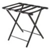 Pemberly Row Luggage Rack With Folding Straight Leg In Black