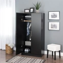 Prepac Elite 32" Wardrobe Cabinet In Black 26 Prepac Elite 32" Wardrobe Cabinet In Black -Cymax Sales 1829762 6 L