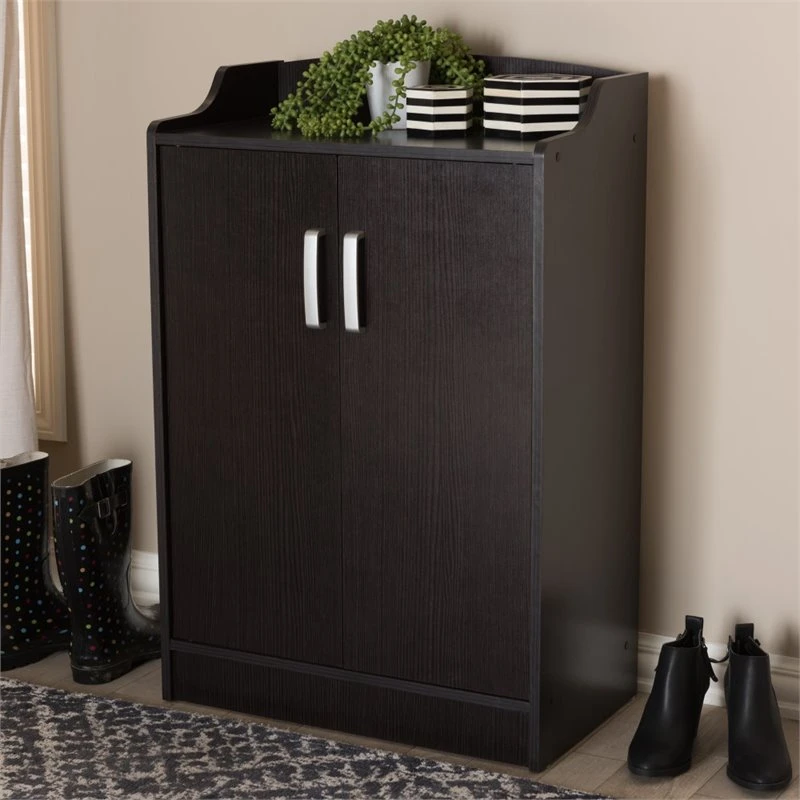 Baxton Studio Verdell Shoe Cabinet In Wenge Brown 2 Baxton Studio Verdell Shoe Cabinet In Wenge Brown - Image 2