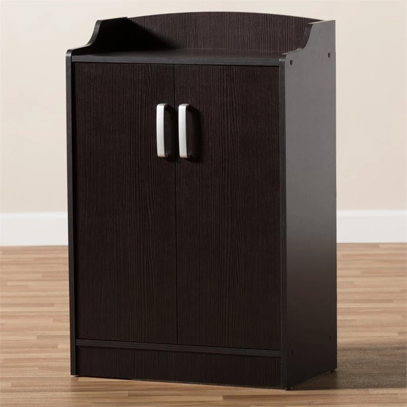 Baxton Studio Verdell Shoe Cabinet In Wenge Brown 7 Baxton Studio Verdell Shoe Cabinet In Wenge Brown - Image 7