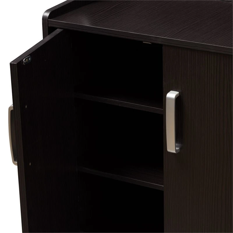 Baxton Studio Verdell Shoe Cabinet In Wenge Brown 9 Baxton Studio Verdell Shoe Cabinet In Wenge Brown - Image 9