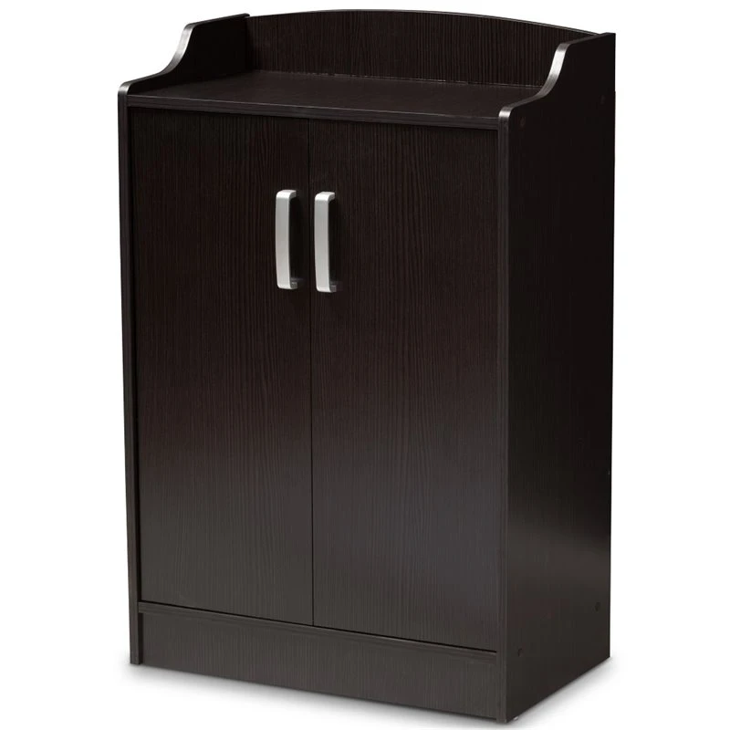 Baxton Studio Verdell Shoe Cabinet In Wenge Brown 1 Baxton Studio Verdell Shoe Cabinet In Wenge Brown