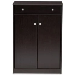 Baxton Studio Dariell Shoe Cabinet In Wenge Brown -Cymax Sales 1864364 3 L