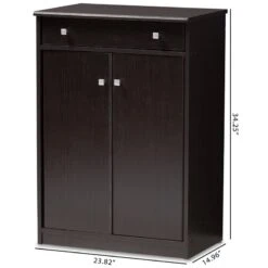 Baxton Studio Dariell Shoe Cabinet In Wenge Brown -Cymax Sales 1864364 9 L