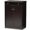 Baxton Studio Dariell Shoe Cabinet In Wenge Brown