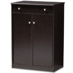 Baxton Studio Dariell Shoe Cabinet In Wenge Brown