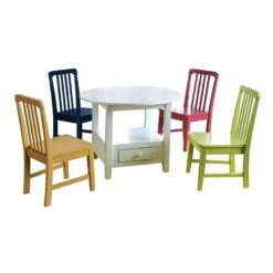 Furniture Of America Rowley I Transitional Wood 5-Piece Kid Table Set In White
