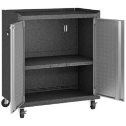 Manhattan Comfort Fortress 3-Piece Metal Mobile Garage Cabinet Set In Gray -Cymax Sales 1902047 13 L