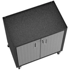 Manhattan Comfort Fortress 3-Piece Metal Mobile Garage Cabinet Set In Gray -Cymax Sales 1902047 14 L