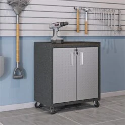 Manhattan Comfort Fortress 3-Piece Metal Mobile Garage Cabinet Set In Gray -Cymax Sales 1902047 19 L
