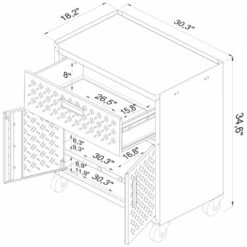 Manhattan Comfort Fortress 3-Piece Wood Garage Cabinet Set 4.0 In White -Cymax Sales 1902049 8 L
