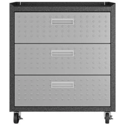 Manhattan Comfort Fortress 3-Piece Wood/Metal Worktable & Garage Cabinet In Gray -Cymax Sales 1902050 14 L