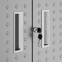 Manhattan Comfort Fortress 3-Piece Wood/Metal Worktable & Garage Cabinet In Gray -Cymax Sales 1902050 24 L