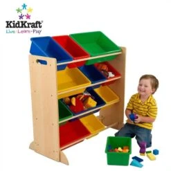 KidKraft 2 Piece Modern White Play Kitchen With Colorful Storage Bin Set -Cymax Sales 1902821 5 L