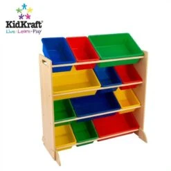 KidKraft 2 Piece Modern White Play Kitchen With Colorful Storage Bin Set -Cymax Sales 1902821 6 L