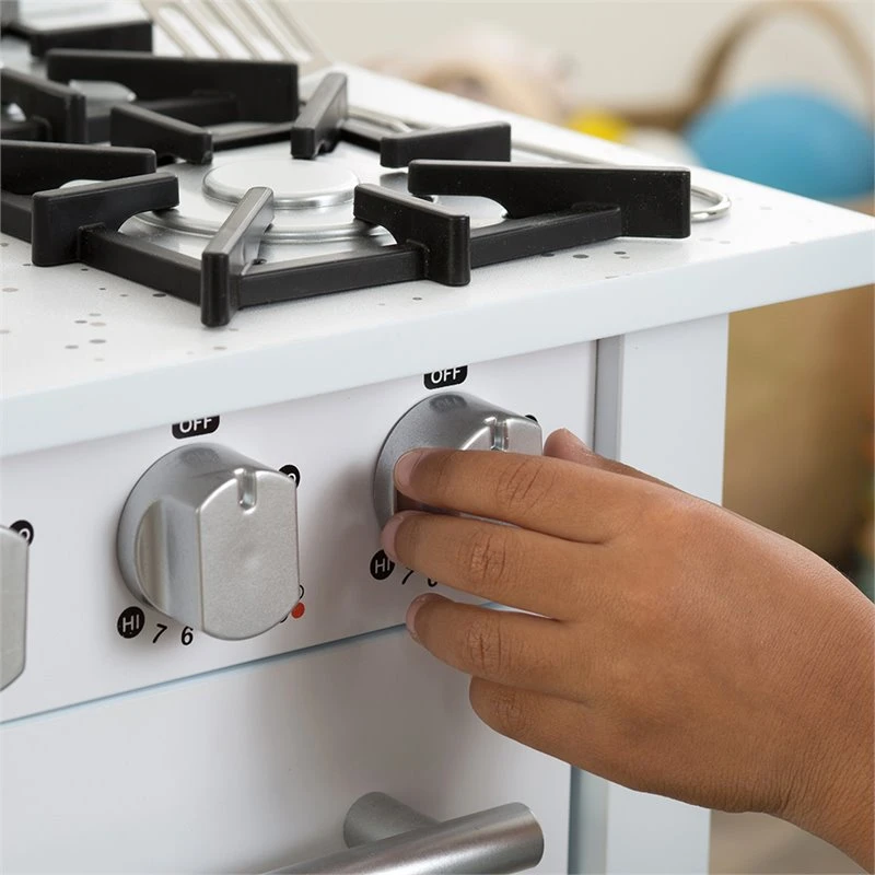 KidKraft Complete Modern Kids Play Kitchen Set With Toy Cookware Set In White 15 KidKraft Complete Modern Kids Play Kitchen Set With Toy Cookware Set In White - Image 15