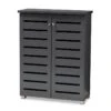 Baxton Studio Adalwin 2-Door Wood Entryway Shoe Cabinet In Dark Gray