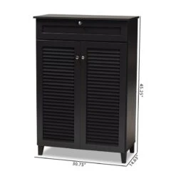 Baxton Studio Coolidge Wood 5-Shelf And Drawer Shoe Cabinet In Dark Gray -Cymax Sales 1944834 9 L