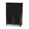 Baxton Studio Coolidge Wood 5-Shelf And Drawer Shoe Cabinet In Dark Gray