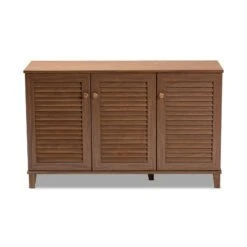 Baxton Studio Coolidge Contemporary Wood 8-Shelf Shoe Cabinet In Walnut Brown -Cymax Sales 1944837 2 L