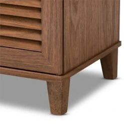 Baxton Studio Coolidge Contemporary Wood 8-Shelf Shoe Cabinet In Walnut Brown -Cymax Sales 1944837 5 L