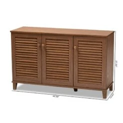Baxton Studio Coolidge Contemporary Wood 8-Shelf Shoe Cabinet In Walnut Brown -Cymax Sales 1944837 9 L