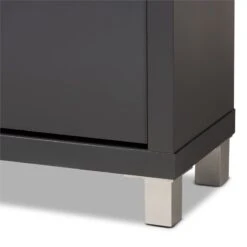 Baxton Studio Simms Contemporary Wood 3 Pull-out Shelf Shoe Cabinet In Dark Gray 15 Baxton Studio Simms Contemporary Wood 3 Pull-out Shelf Shoe Cabinet In Dark Gray -Cymax Sales 1944843 5 L